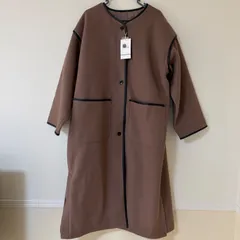【タグ付き・新品】 アントマリーズ ロングコート ブラウン フリーサイズ ノーカラーコートのサムネイル