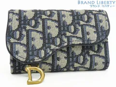 【未使用】クリスチャン ディオール　Christian Dior　オブリーク ジャカード　サドル Saddle Aster　4連 キーケース　キーホルダー　キーリング付き　ブラック ネイビー アイボリー アンティークゴールド金具　S5695CTZQ_M928