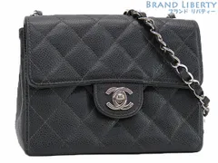【レア美品】シャネル　CHANEL　ヴィンテージ　ミニマトラッセ　キャビアスキン　ミニ フラップ バッグ　チェーンショルダーバッグ　ポーチ　ポシェット　ブラック シルバー金具　グレインドカーフスキン　A01115