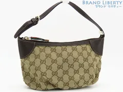 【ほぼ新品】グッチ　GUCCI　GGキャンバス　シェリーライン　セミショルダーバッグ　ワンショルダーバッグ　ホーボーバッグ　ミニ　ハンドバッグ　アクセサリーポーチ　ベージュ ダークブラウン　224093