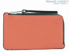 【美品】ロエベ　LOEWE　アナグラム　コインカードホルダー　L字ファスナー　マルチカラー　カードケース　パスケース　コインケース　小銭入れ　コンパクト財布　ピンク ブルー ライトブルー グリーン　カーフレザー　C643Z40X05
