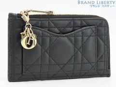 【美品】クリスチャン ディオール　Christian Dior　レディディオール コスモス　カナージュ　ジップカードホルダー　カードケース　パスケース　コインケース　ブラック　S0965ONMJ_M900