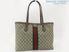 【新古品】グッチ　GUCCI　オフィディア　ラージ トートバッグ　GGスプリーム　シェリーライン　ショルダートートバッグ　ハンドバッグ　ベージュ ダークブラウン　631685