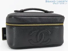 【ほぼ新品】シャネル　CHANEL　ヴィンテージ　ココマーク　キャビアスキン　バニティバッグ　アクセサリーポーチ　コスメポーチ　化粧ポーチ　小物入れ　横型　ブラック　グレインドカーフスキン　A01997