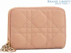 【未使用】クリスチャン ディオール　Christian Dior　レディディオール　ジップコインケース スモール　コインケース　カードケース　小銭入れ　コンパクト財布　ローズ デ ヴァン ピンクベージュ　ラムレザー　S0985ONMJ_M49P