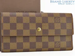 【新品同様】ルイヴィトン　LOUIS VUITTON　ダミエ　ポルトトレゾール インターナショナル　三つ折り長財布　ダークブラウン　N61215 N61217