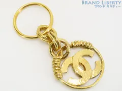 【美品】シャネル　CHANEL　ココマーク　ヴィンテージ　バッグチャーム　キーリング　キーホルダー　ゴールド GP