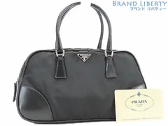 【美品】プラダ　PRADA　ナイロン　ミニバッグ　ハンドバッグ　ミニボストンバッグ　NERO ブラック　ナイロン レザー　BL0045