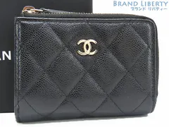 【未使用】シャネル　CHANEL　マトラッセ　ココマーク　キャビアスキン　L字ファスナー スモールウォレット　ミニウォレット　三つ折り財布　コンパクト財布　ブラック ゴールド金具　グレインドカーフスキン　AP3177