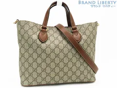 【ほぼ新品】グッチ　GUCCI　GGスプリーム　2WAY トートバッグ　ハンドバッグ　ショルダーバッグ　ベージュ ブラウン　PVC レザー　473887