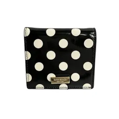 Kate spade(ケイトスペード) 2つ折り財布 セレナーデ カーライル ストリート WLRU2111 黒×白 ドット柄 レザー