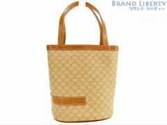 【レア新品同様】セリーヌ　CELINE　ヴィンテージ　マカダム　ハンドバッグ　トートバッグ　バケットバッグ　ミニバッグ　ベージュ ブラウン　PVC レザー