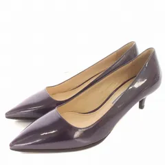 プラダ PRADA パンプス エナメル ポインテッドトゥ 34.5 21.5cm パープル /☆G