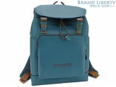 【新品同様】コーチ　COACH　リーグ フラップ バックパック　リュックサック　ブルーグリーン　カーフレザー　C2284