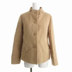 ナチュラルビューティーベーシック NATURAL BEAUTY BASIC ジャケット アンゴラ混 ハイネック 長袖 S 茶 ブラウン ■MG /NQ