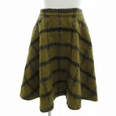 スナイデル SNIDEL チェックフレアスカート ひざ丈 モヘヤ混 1 S 黄 イエロー SWFS165153 /FT 0930 ■MG