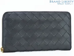 【未使用】ボッテガ ヴェネタ　BOTTEGA VENETA　イントレチャート　ジップアラウンドウォレット　ラウンドファスナー長財布　ネロ ブラック　ラムレザー　608053
