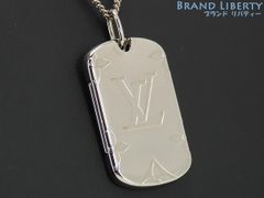 ルイヴィトン　LOUIS VUITTON　ロケットネックレス　モノグラム ドッグタグ　ロケットペンダント　ネックレス　チョーカー　シルバー　M62484