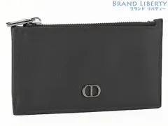 【未使用】クリスチャン ディオール　Christian Dior　CD アイコン　ジップ カードホルダー　カードケース　パスケース　コインケース　コンパクト財布　ブラック　2ESBC250CDI