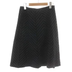 リフレクト Reflect フレアスカート ひざ丈 ウール 黒 ブラック /AN38 ■GY21