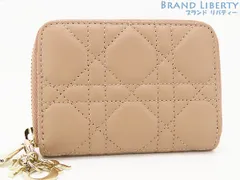 【未使用】クリスチャン ディオール　Christian Dior　レディディオール　カナージュ　ジップコインケース　スモール コインケース　カードケース　小銭入れ　コンパクト財布　ローズ デ ヴァン ピンクベージュ　S0985ONMJ_M49P
