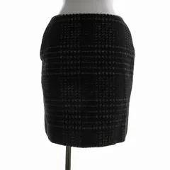 ユナイテッドアローズ UNITED ARROWS タイトスカート ひざ丈 チェック柄 黒 ブラック 白 ホワイト /TE ■MG