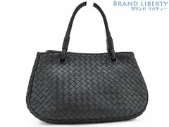 【新古品】ボッテガ ヴェネタ　BOTTEGA VENETA　イントレチャート　サッチェル　ハンドバッグ　トートバッグ　ブラック　ラムレザー　148323