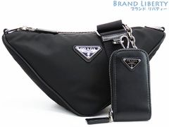 【新古品】プラダ　PRADA　Re-Nylon リナイロン　トライアングル　2WAY 斜め掛け ショルダーバッグ　メッセンジャーバッグ　ハンドバッグ　ショルダーポーチ　ポシェット　ブラック　ナイロン レザー　1BH190