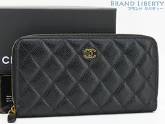 【未使用】シャネル　CHANEL　マトラッセ　ココマーク　キャビアスキン　タイムレスクラシック　ロング ジップ ウォレット　ラウンドファスナー長財布　ブラック ゴールド金具　グレインドカーフスキン　AP0242