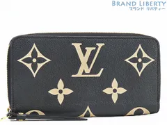 【超美品】ルイヴィトン　LOUIS VUITTON　バイカラー モノグラム アンプラント　ジッピーウォレット　ラウンドファスナー長財布　ブラック ベージュ　M80481