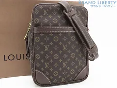 【超美品】ルイヴィトン　LOUIS VUITTON　モノグラム ミニ ラン　ダヌーブ　斜め掛け ショルダーバッグ　ポシェット　ポーチ　エベヌ ダークブラウン　M95228