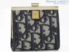 【レア新品同様】クリスチャン ディオール　Christian Dior　ヴィンテージ　トロッター　オブリーク ジャカード　がま口　コインケース　コインパース　小銭入れ　コンパクト財布　ポーチ　小物入れ　ベージュ ブラック ネイビー　キャンバス レザー