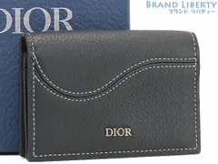 【新品同様】クリスチャン ディオール　Christian Dior　サドル Saddle　ビジネスカードホルダー　カードケース　パスケース　名刺入れ　日本限定　ブラック　グレインドカーフスキン　2ADCH166YKK_H00N
