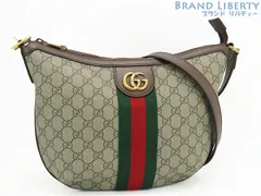 【新古品】グッチ　GUCCI　オフィディア　GGスプリーム　シェリーライン　斜め掛け ショルダーバッグ　メッセンジャーバッグ　ベージュ ダークブラウン　598125