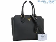 【未使用】プラダ　PRADA　サフィアーノ　2WAY ハンドバッグ　トートバッグ　ショルダーバッグ　NERO ブラック　1BA113