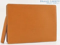 【新品同様】ロエベ　LOEWE　アナグラム　セカンドバッグ　クラッチバッグ　ハンドバッグ　ポーチ　ブラウン　レザー