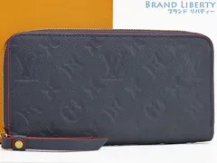 【超美品】ルイヴィトン　LOUIS VUITTON　モノグラムアンプラント　ジッピーウォレット　ラウンドファスナー長財布　マリーヌルージュ ネイビー レッド　M62121