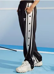 新品 バスケット ウォームアップ パンツ スナップ パンツ サイドスリット ズボン ボタン スナップ ズボン