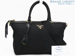 【新品同様】プラダ　PRADA　ナイロン　2WAY トートバッグ　ハンドバッグ　ショルダーバッグ　NERO ブラック  ナイロン レザー　1BA104