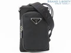 【新品同様】プラダ　PRADA　Re-Nylon　スマートフォンケース　フォンポーチ　ポシェット　斜め掛け ショルダーバッグ　ブラック　ナイロン　2ZH155