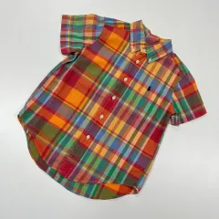 4t 110 ラルフローレン Polo Kids マルチカラー チェック 半袖シャツ