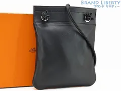 【超美品】エルメス　HERMES　サック アリーヌ ミニ　斜め掛け ショルダーバッグ　フラットメッセンジャーバッグ　ショルダーポーチ　ポシェット　サコッシュ　ブラック　ヴォースイフト　H076236CKAF