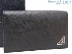 【未使用】プラダ　PRADA　サフィアーノ トライアングル　カードケース　パスケース　名刺入れ　NERO ブラック　レザー　2MC122