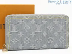 【新品 レア】ルイヴィトン　LOUIS VUITTON　モノグラムデニム　ジッピーウォレット　ラウンドファスナー長財布　ウォッシュドグレー　デニム レザー　M13214