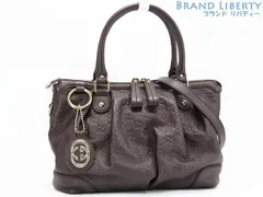 【新品同様】グッチ　GUCCI　スーキー　グッチシマ　2WAY ハンドバッグ　ミニボストンバッグ　ショルダーバッグ　ダークブラウン　シマレザー　247902