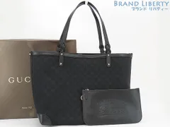 【超美品】グッチ　GUCCI　GGキャンバス　ショルダー トートバッグ　ハンドバッグ　ブラック　キャンバス レザー　247209