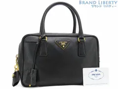 【美品】プラダ　PRADA　サフィアーノ ラックス　ミニボストンバッグ　ハンドバッグ　NERO ブラック　レザー　BN1113