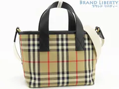【新古品】バーバリー　BURBERRY　ノバチェック　2WAY トートバッグ　ハンドバッグ　ショルダーバッグ　ショルダーポーチ　ポシェット　ベージュ ブラック　キャンバス レザー　8078246