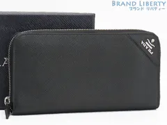 【新品同様】プラダ　PRADA　サフィアーノ メタル　ジップアラウンド財布　ラウンドファスナー長財布　NERO ブラック　サフィアーノレザー　2ML317