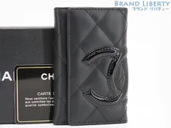 【未使用】シャネル　CHANEL　カンボンライン　6連キーケース　キーリング　キーホルダー　ブラック　カーフレザー　A26723